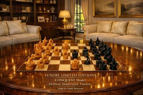 Custom Pieces giant teak chess photo