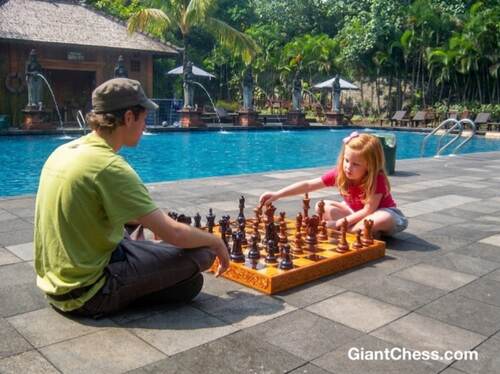 Chess Tables giant teak chess photo